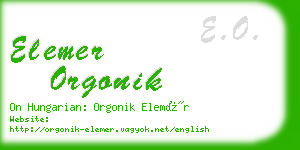 elemer orgonik business card